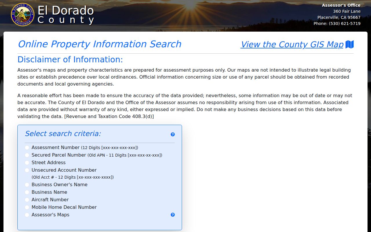 South Lake Tahoe residents directory parcel search result