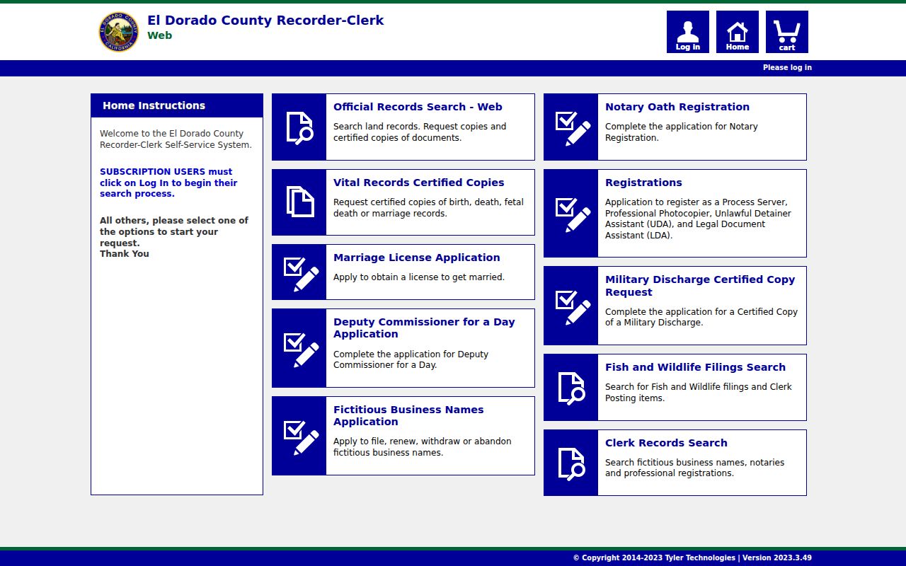 South Lake Tahoe previous residents Recorder self-service portal