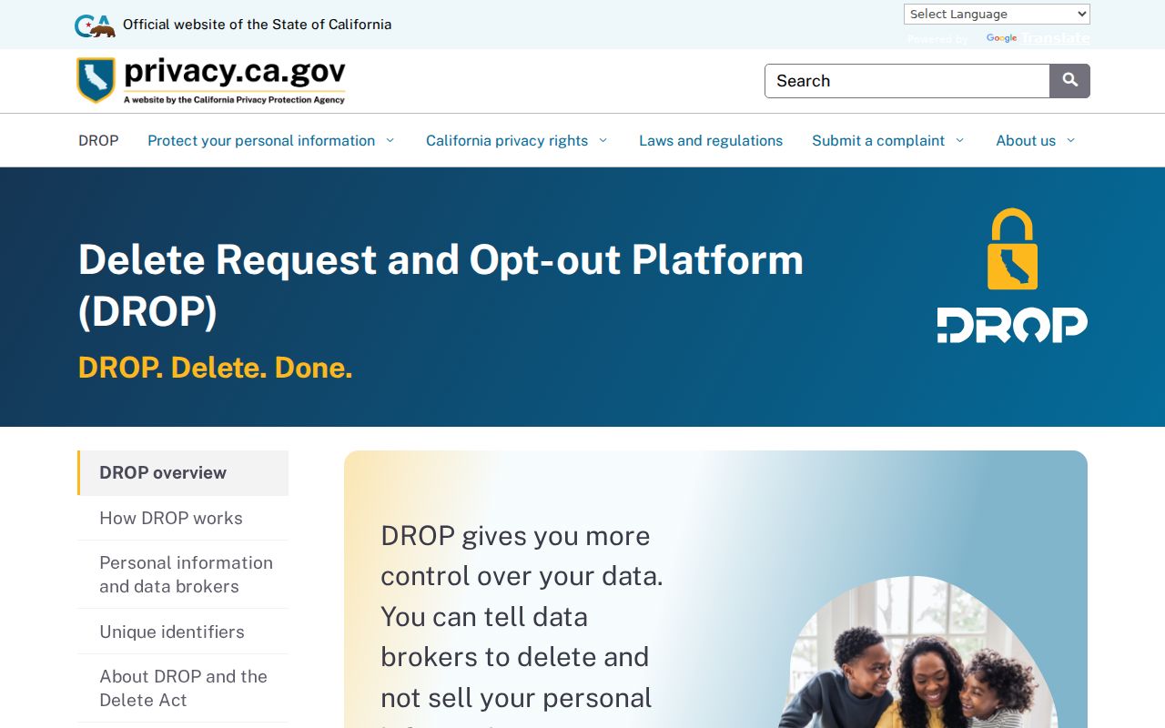 South Lake Tahoe residents directory California DROP deletion portal
